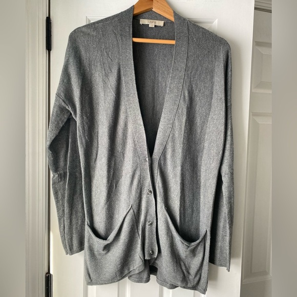 Loft Long Grey Cardigan Sweater Size S - Picture 1 of 5